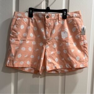 Old Navy Orange Citrus Print Shorts Size 12 Casual Vacation Resort Coastal